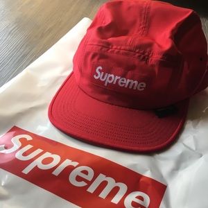 Supreme Red Cordura Camp Cap SS18